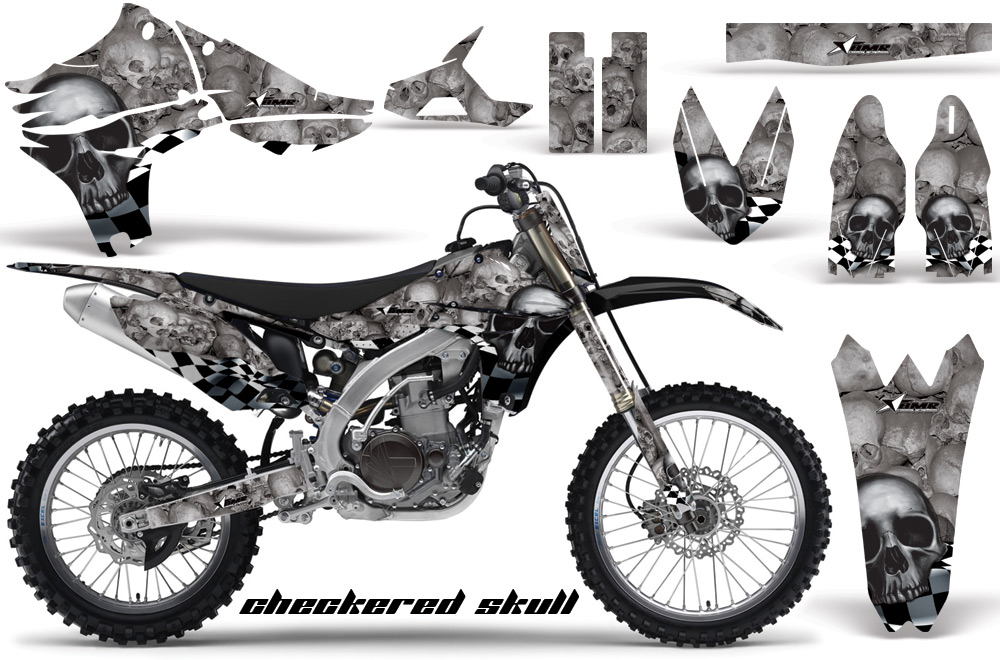 Yamaha YZ450F 2010 Graphics CHECKERED SKULL-BLACK-NP